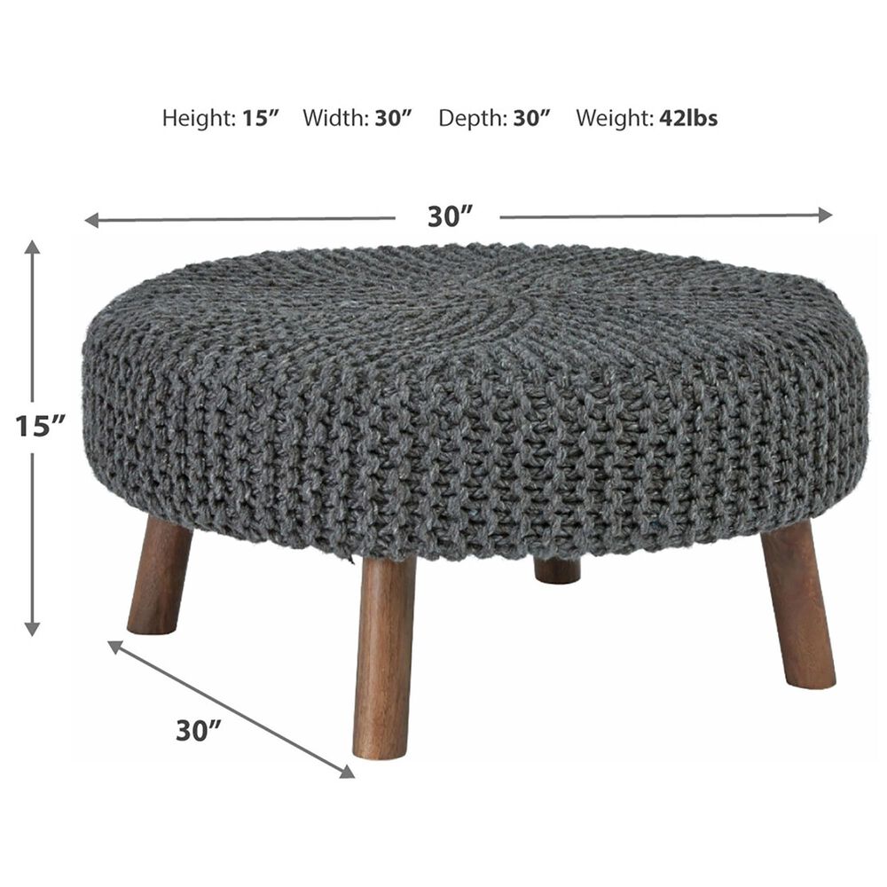Ashley Jassmyn Oversized Accent Ottoman in Charcoal, , large