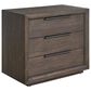 Furniture Worldwide 3-Drawer Plinth Nightstand in Sable, , large