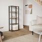 HOMLUX 5-Tier Display Rack in Columbia Walnut and Black, , large