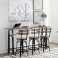 Ashley Lesterton Long Counter Table in Light Brown and Black - Table Only, , large
