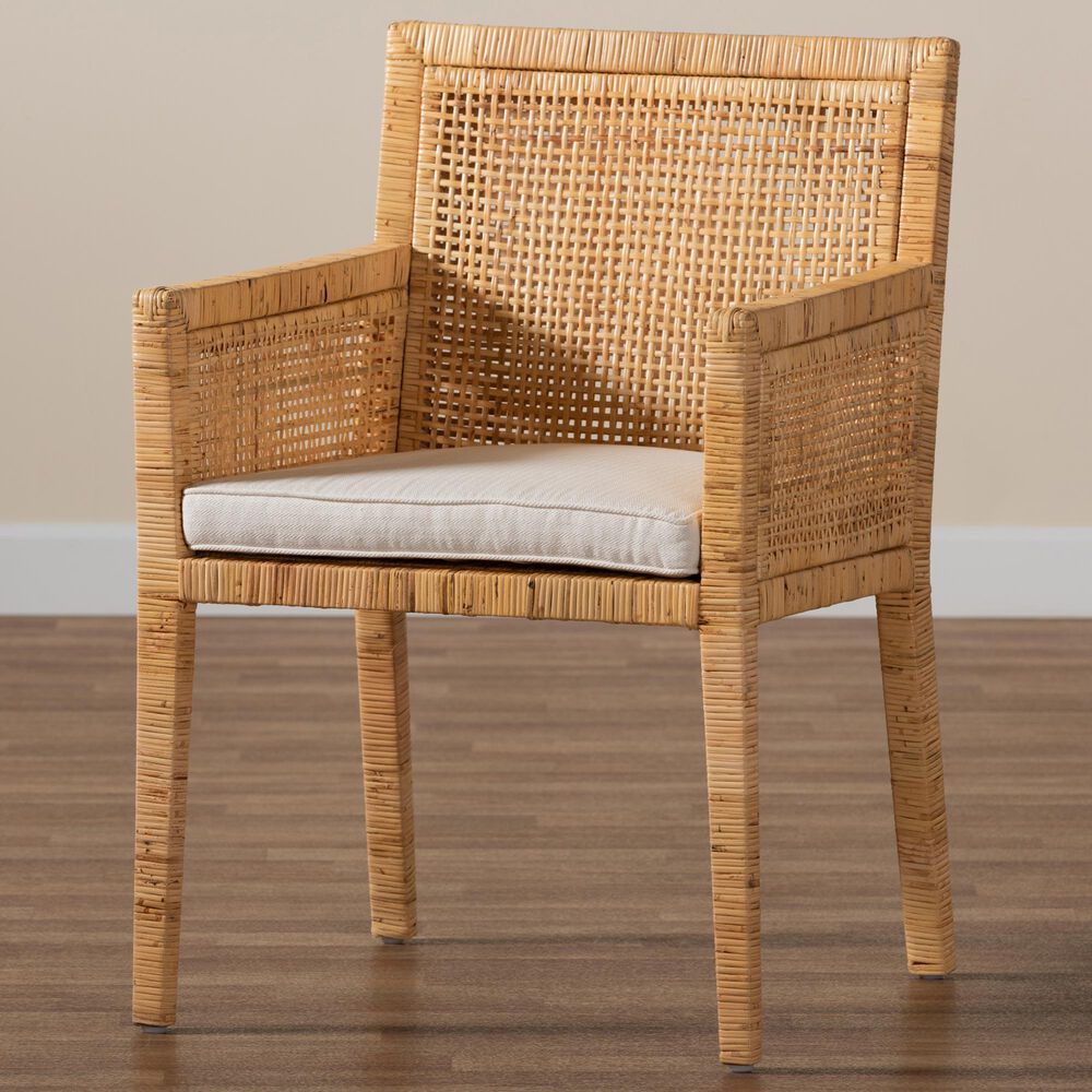 Baxton Studio Karis Arm Chair in Natural, , large