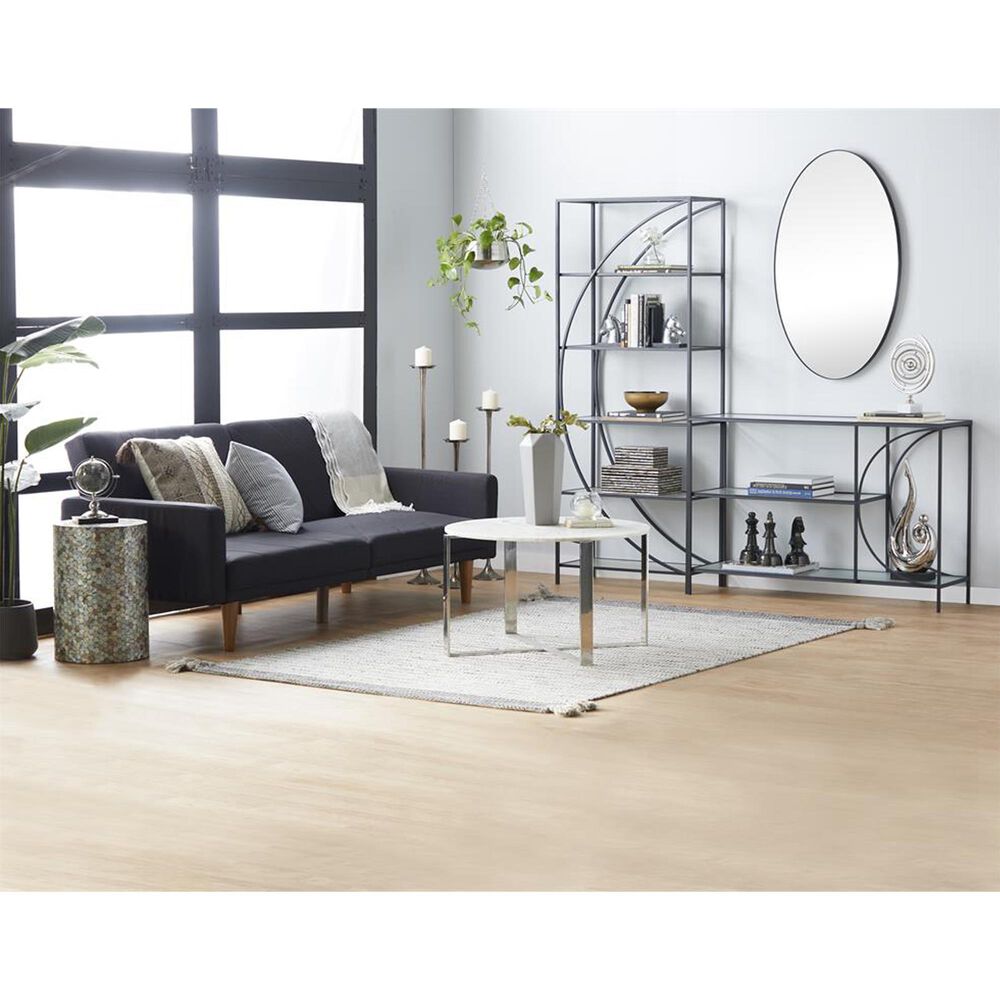 Maple and Jade 40&quot; x 24&quot; Oval Wall Mirror with Thin Minimalistic Frame in Black, , large