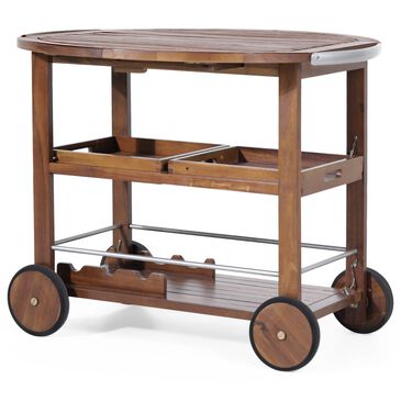 Noble House Cynthia Bar Cart in Dark Oak, , large