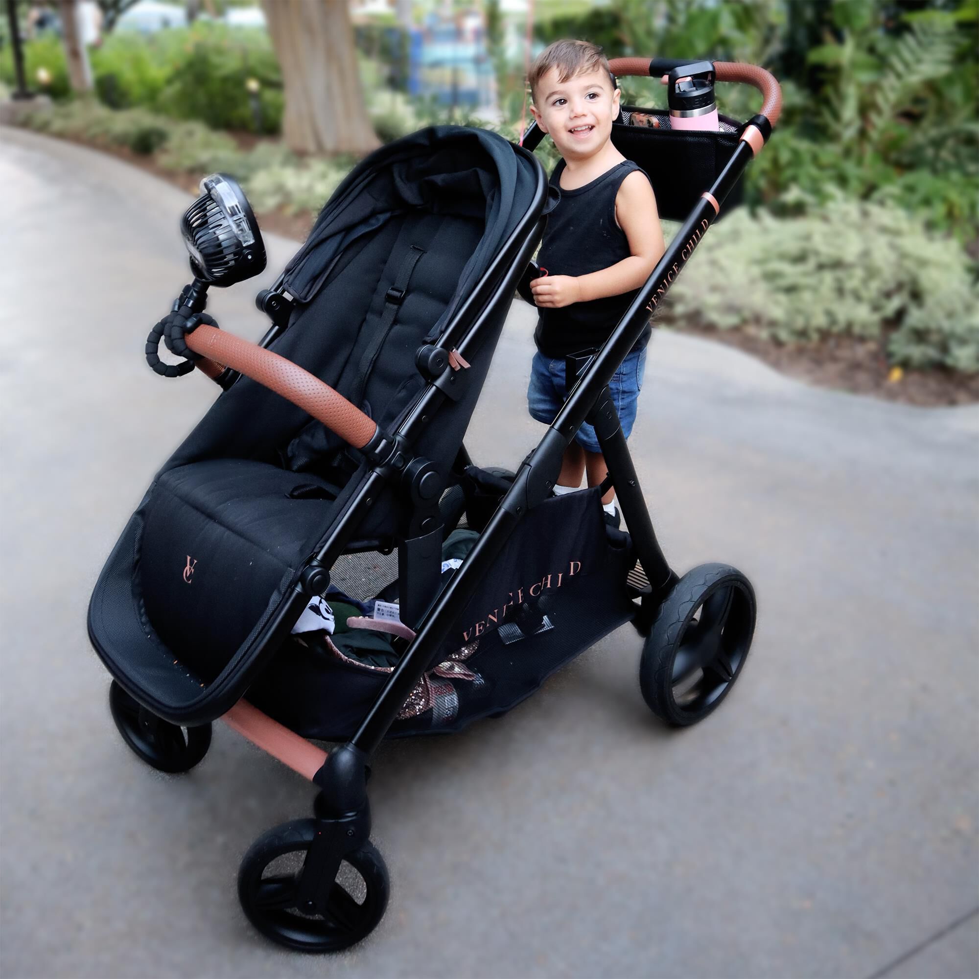 Venice Child Ventura Single to Double Sit n Stand Stroller and 2nd