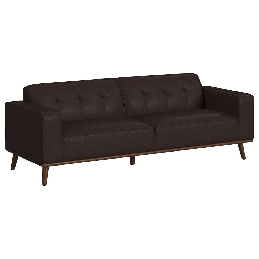 Mayberry Hill Destiny Stationary Sofa and Loveseat Set in Pebble Brown, , large