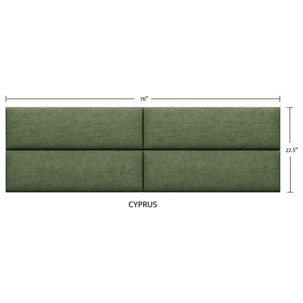 Jaxx Panelist Upholstered King Headboard Panel in Cypress Green &#40;Set of 4&#41;, , large