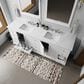 Lexora Home Dukes 84" Double Bathroom Vanity in White with 2 cm White Carrara Marble Top and Rectangular Sinks, , large