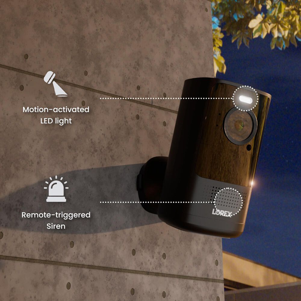 Lorex 4K Spotlight Battery Wi-Fi Outdoor Security Camera in Black, , large