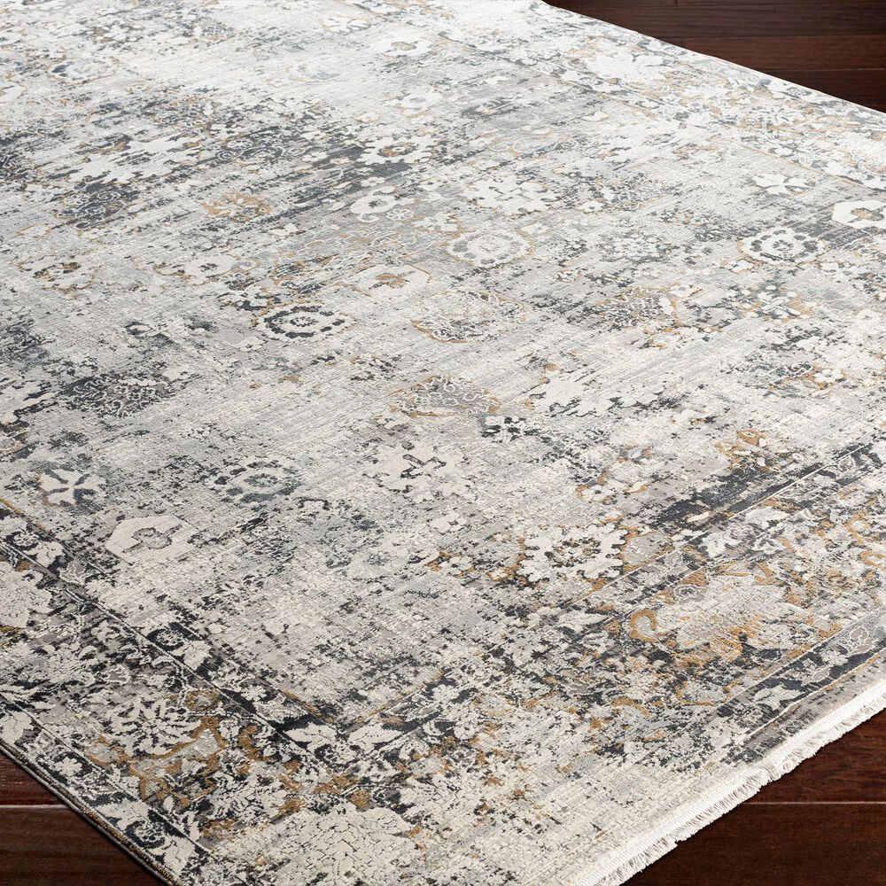 Surya Solar 10&#39; x 14&#39; Black, Gray, Charcoal, Saffron and White Area Rug, , large