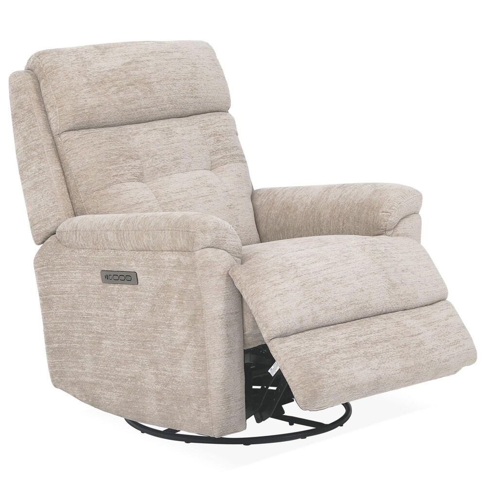 Flexsteel Sophisticated Power Swivel Gliding Recliner with Power Headrest and Lumbar in Oat, , large