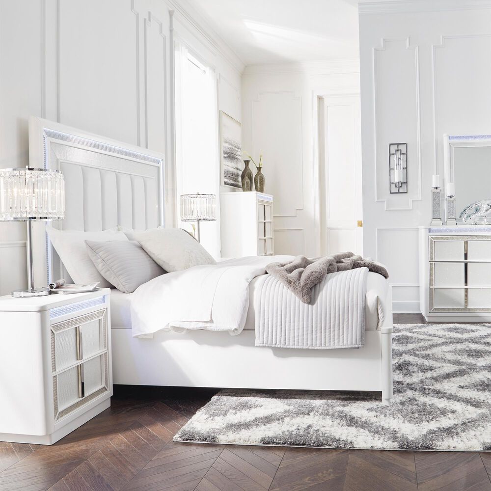 Millenium Chalanna 4-Piece California King Bedroom Set in White Lacquer, , large