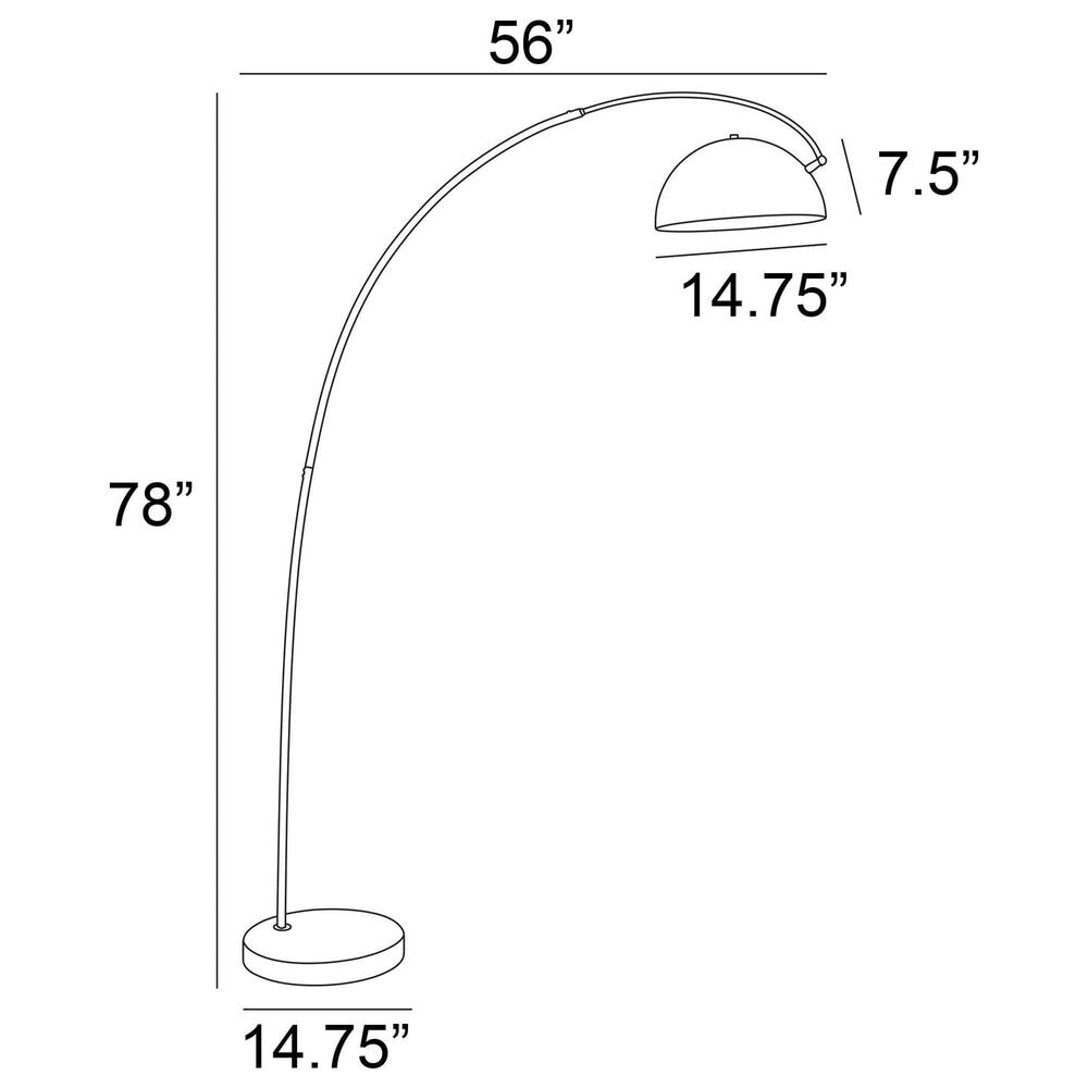 Lite Source Arch Floor Lamp with Marble Base in Antique Brass and White, , large