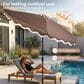 HOMLUX 10" Patio Umbrella with Lights in Dark Brown, , large