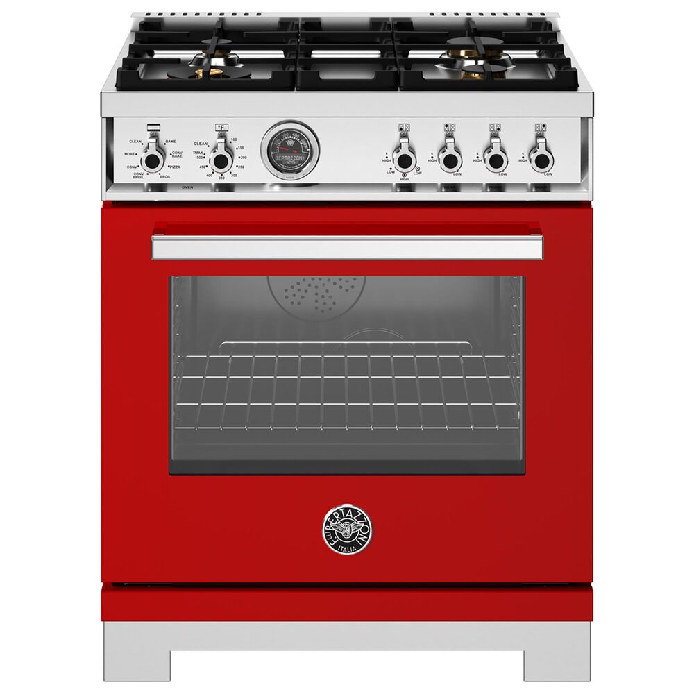 Bertazzoni Professional 4.6 Cu.Ft. Dual Fuel Range in Rosso Glossy, , large