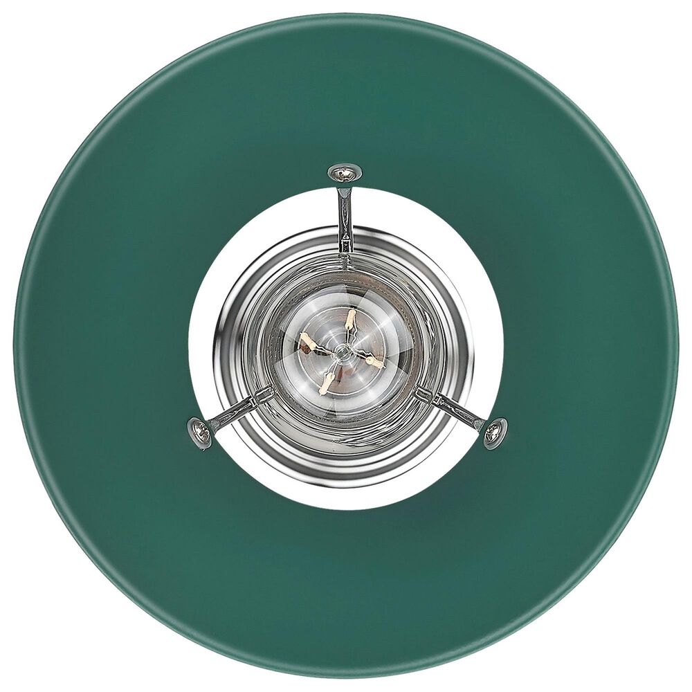 Golden Lighting Orwell 1-Light Small Pendant with Pine Green Shade in Chrome, , large
