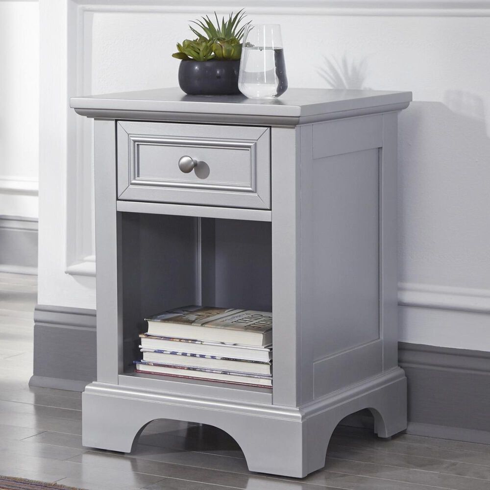 Homestyles Venice Nightstand in Silver/Grey, , large