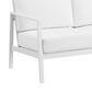 Linon Home Decor Holland Outdoor Loveseat with White Cushions in White, , large