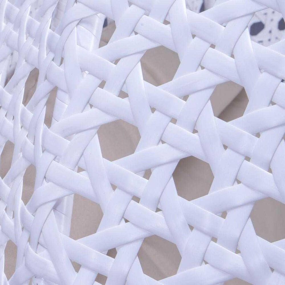 Leisuremod 57&quot; Patio 2-Seat Hanging Egg Swing Chair with Taupe Cushion in White, , large