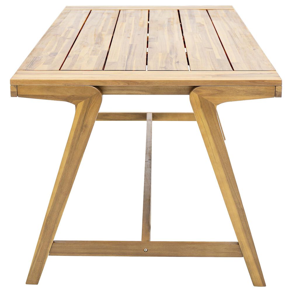 Hearth and Haven Outdoor 71" Rectangular Dining Table in Teak - Table Only, , large