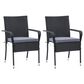 CorLiving Parksville Patio Dining Chair in Black/Ash Gray (Set of 2), , large