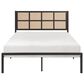 Hearth and Haven Full Platform Bed with Faux Cane Panel Headboard in Dark Bronze, , large