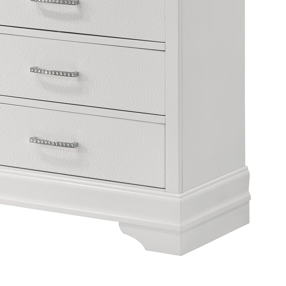 Crown Mark Amalia 5-Drawer Chest in White, , large