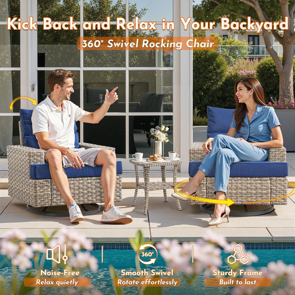 HOMLUX 10-Piece Modular Patio Conversation Set in Navy Blue, , large