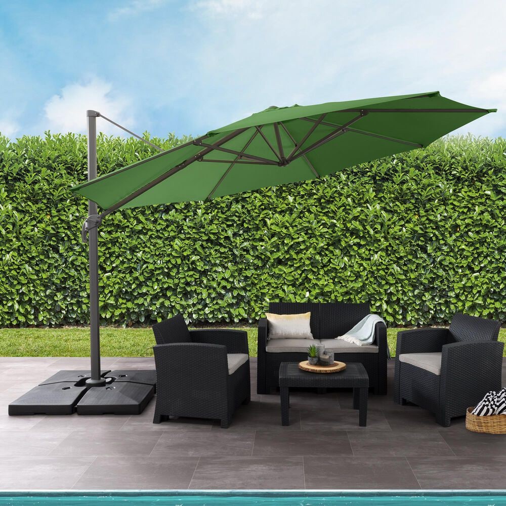CorLiving 11.5' UV Resistant Deluxe Patio Umbrella in Forest Green, , large