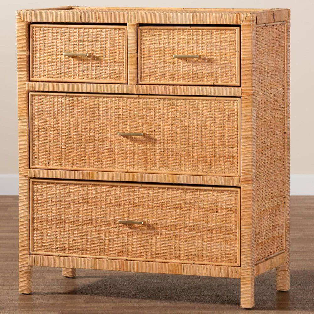 Baxton Studio Vaere 4-Drawer Storage Cabinet in Natural Brown, , large