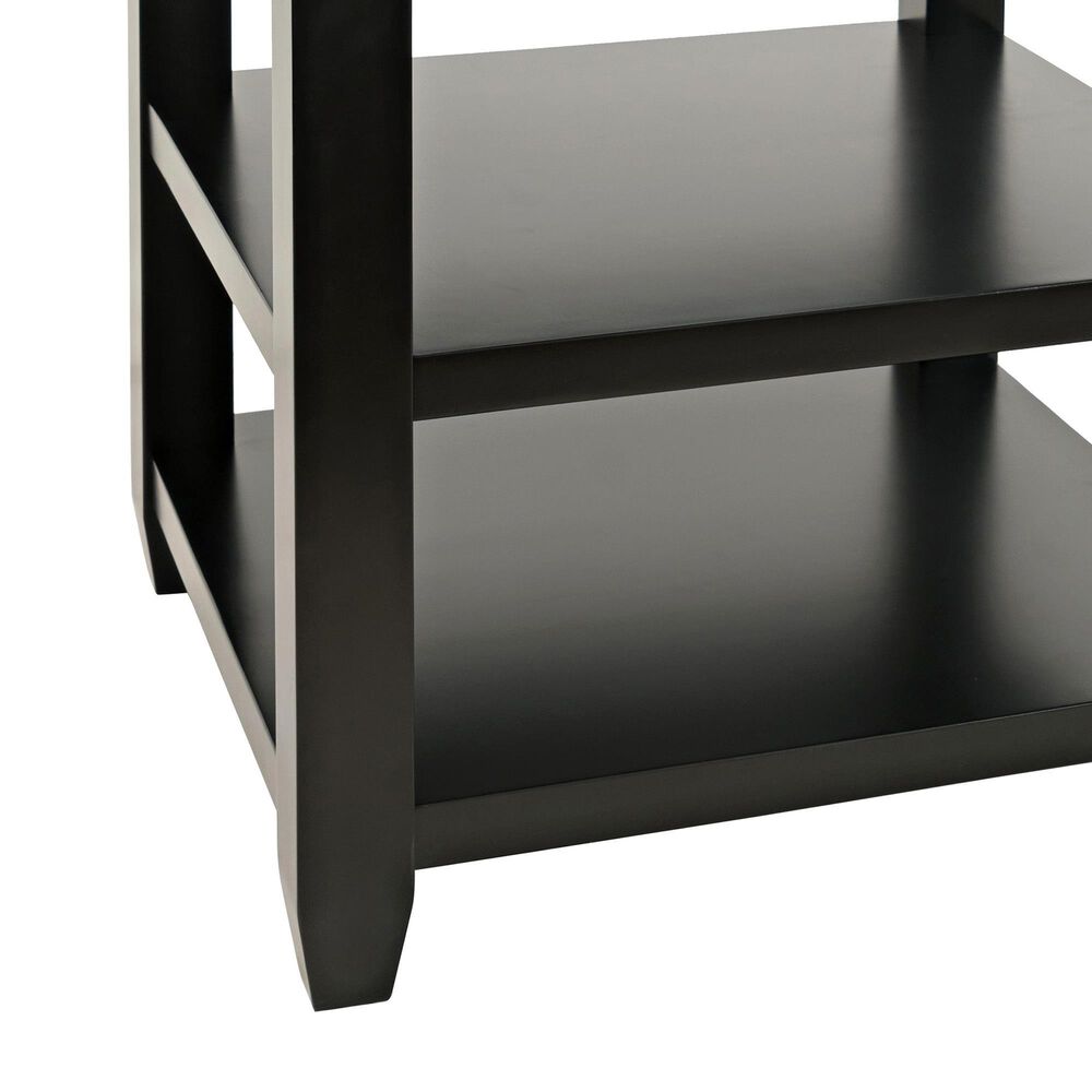 Waltham Urban Icon Square End Table in Polished Black, , large