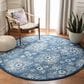 Safavieh Martha Stewart 6"7" Round Navy and Creme Area Rug, , large