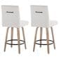 LumiSource Hank Swivel Counter Stool with Light Grey Fabric Upholstery in Whitewashed and Black (Set of 2), , large