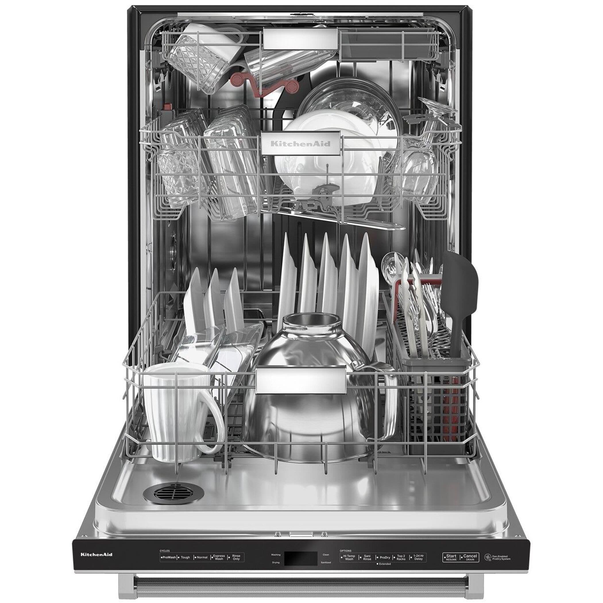 KitchenAid 44 dBA Built In Bar Handle Dishwasher with FreeFlex 3rd