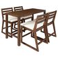 HOMLUX 5-Piece Patio Bar Set with 52" Rectangular Mocha Table in Beige, , large