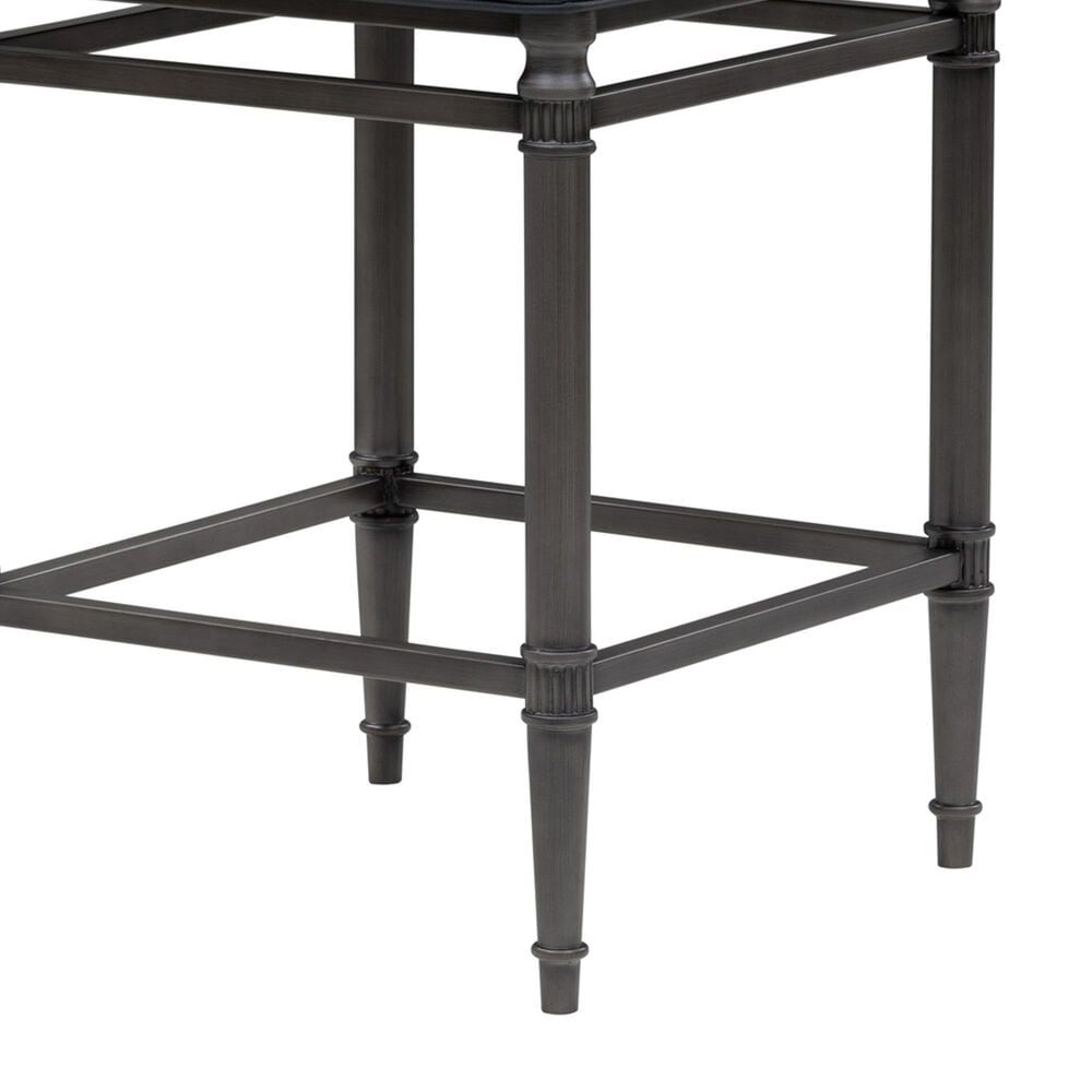 Armen Living Marvin Counter Height Stool with Night Life Blue Upholstery in Antique Pewter, , large