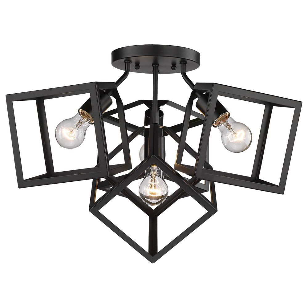 Golden Lighting Cassio 4-Light Semi-Flush in Matte Black, , large
