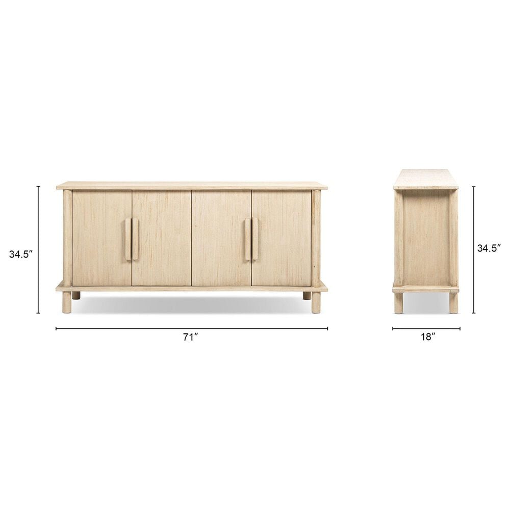 Jennifer Taylor Home Milo 4-Door Sideboard in Light Natural Cerused, , large