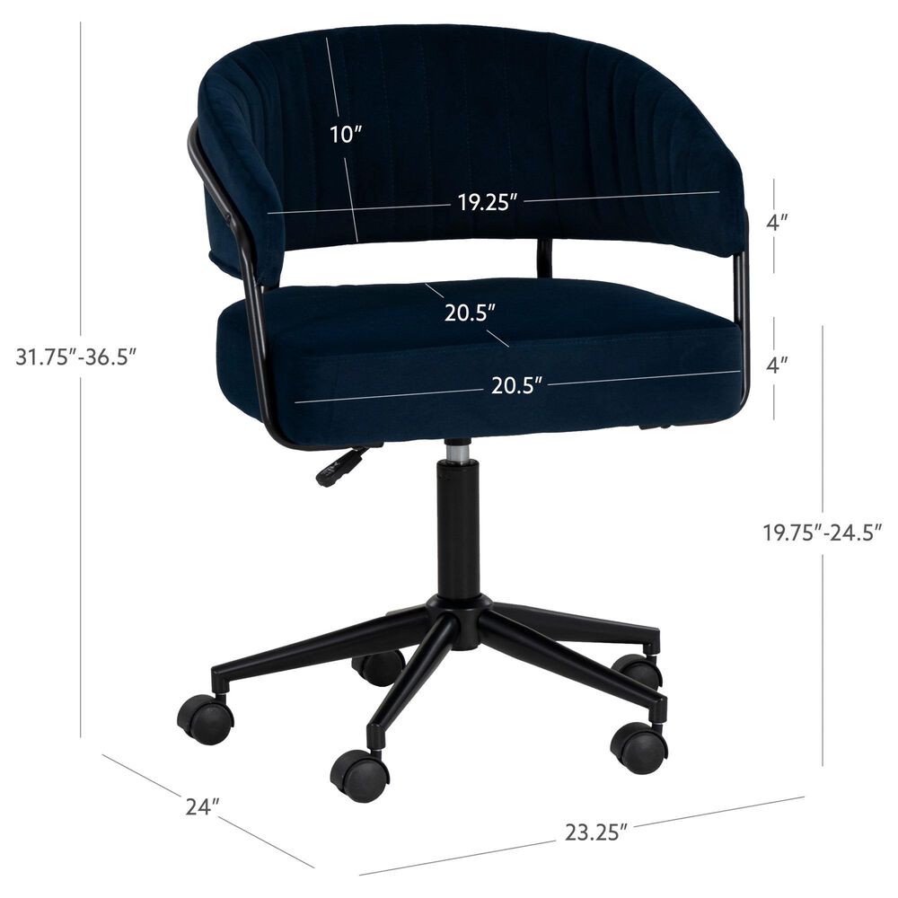 Linon Home Decor Prestwick Office Chair in Navy, , large