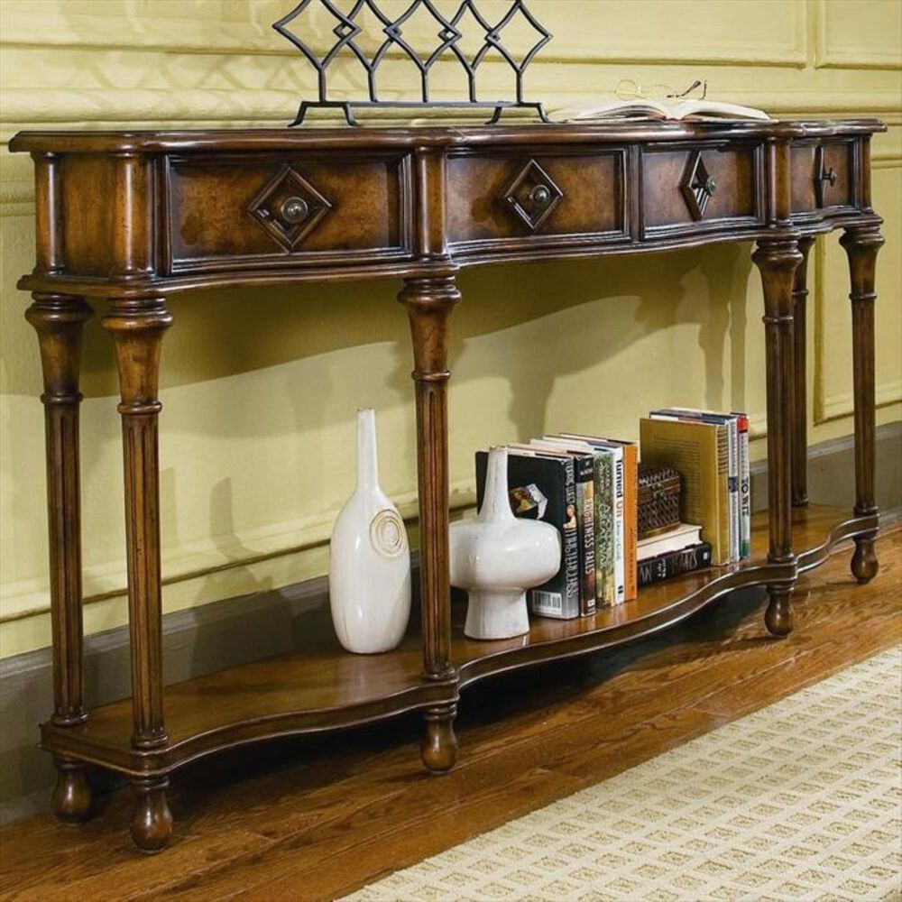 Hooker Furniture 72" Hall Console Table in Cherry and Chestnut, , large