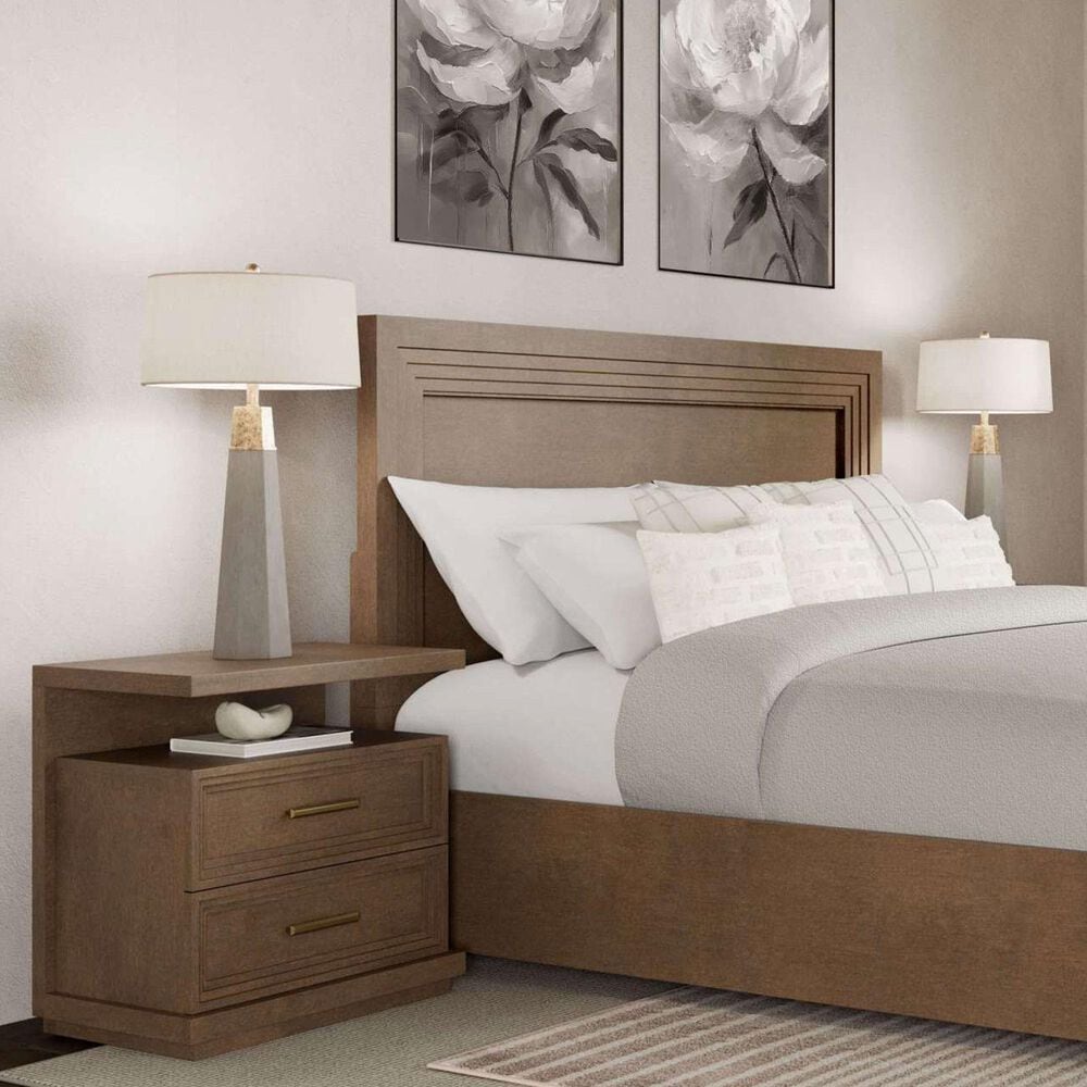 Shannon Hills Cascade Queen Platform Bed in Casual Mink, , large