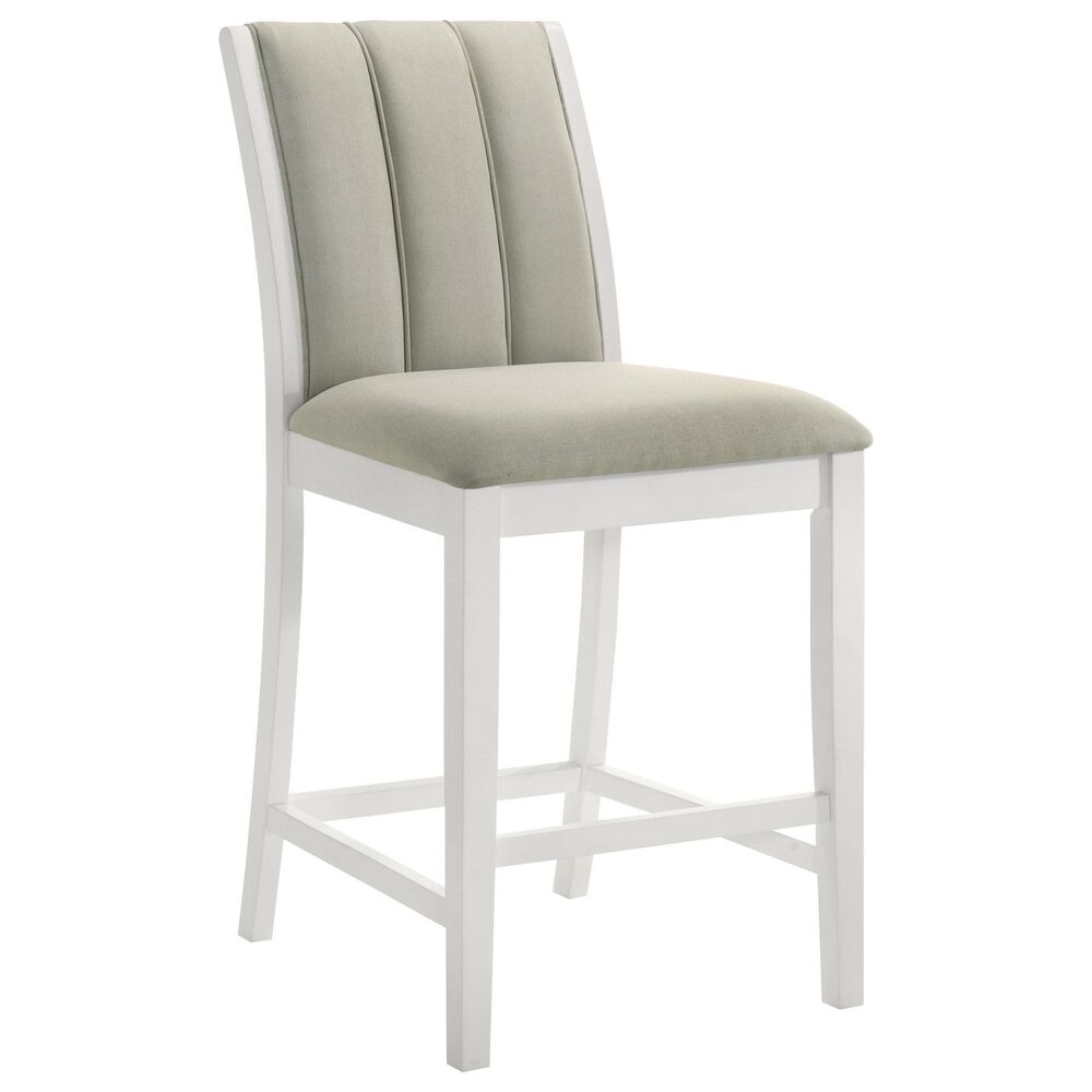 Armen Living Nolan 30" Bar Stool in Matte White, , large