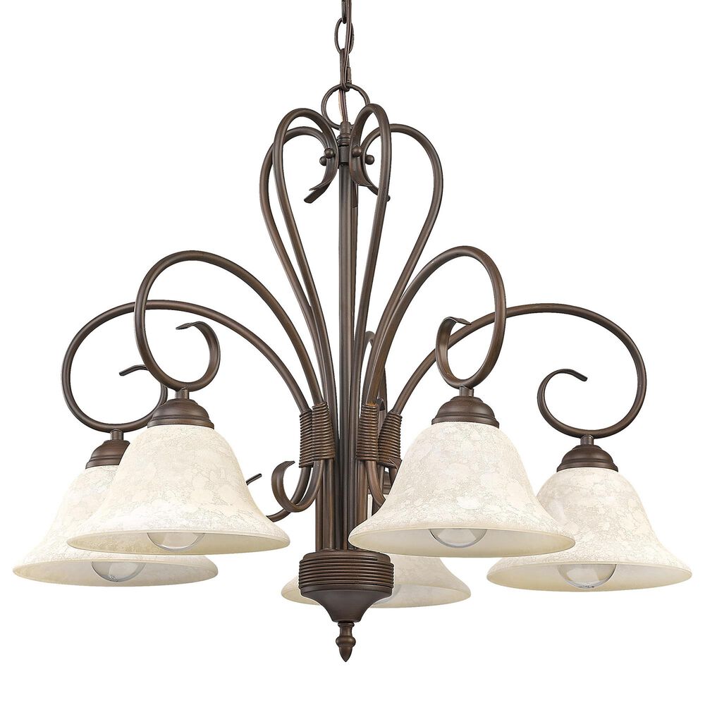 Golden Lighting Homestead 5-Light Nook Chandelier in Rubbed Bronze, , large