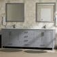 Lexora Home Jacques 80" Double Bathroom Vanity in Dark Grey with 2 cm White Carrara Marble Top and Rectangular Sinks, , large