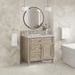 James Martin Vanities Lorelai 36" Single Vanity in Whitewashed Oak with 3cm Victorian Silver Quartz Top, , large