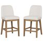 Linon Home Decor Tucker Counter Stool with Cream Cushion in Natural Brown (Set of 2), , large