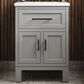 Kohler Quo 24" Single Bathroom Vanity in White with 3 cm Pure White Quartz Top and Oval Sink, , large