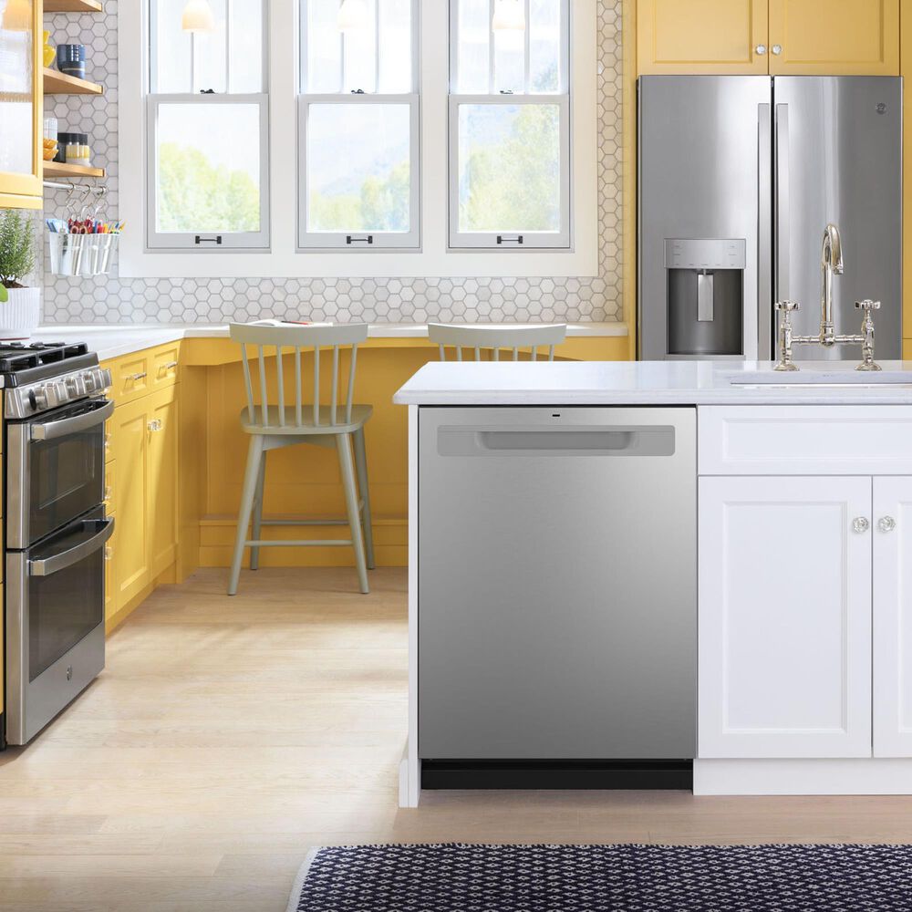 GE Appliances 24&quot; Built-In Pocket Handle Dishwasher with 3-Rack in Fingerprint Resistant Stainless Steel, , large