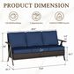 Sunwell Garden 3-Piece Patio Chat Set in Navy, , large