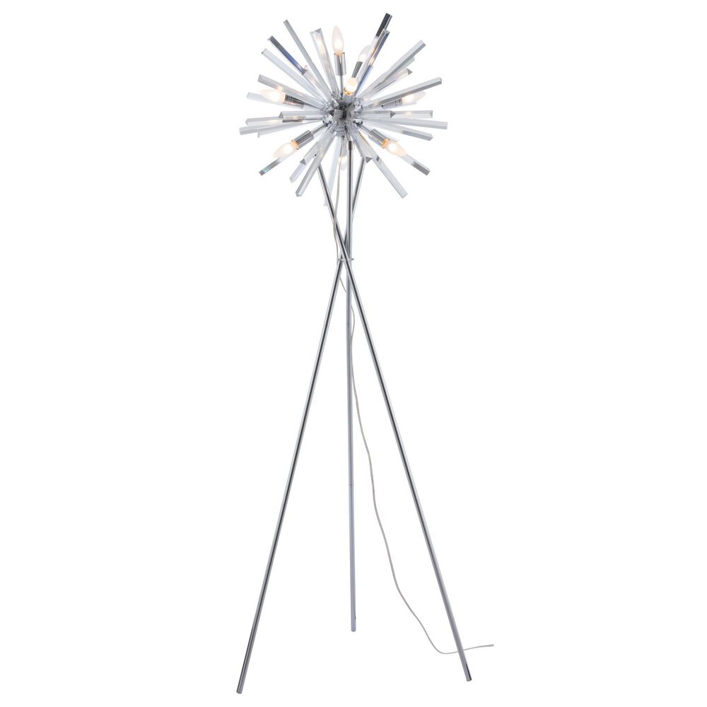 Zuo Modern Savoy Floor Lamp in Chrome Metal, , large