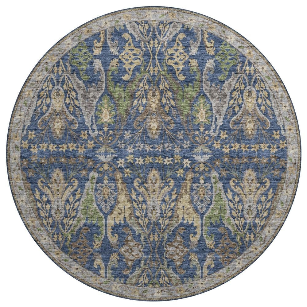Dalyn Rug Company Hatay HY6 8" Round Navy Area Rug, , large